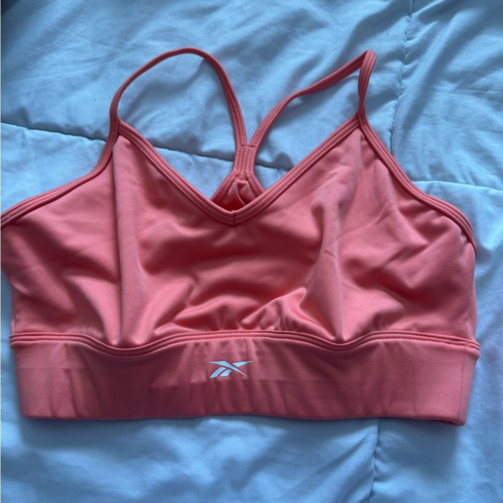 Pink Reebok sports bra